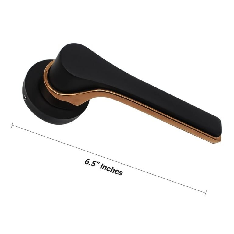 Mortise Main Door Lock Set Handle On Rose PVD Black Rose Gold