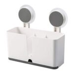 Self Adhesive Wall Mounted Multipupose Toothbrush Holder with Drain Tray