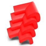 L" Shaped Table Edge Corner Protectors (Set of 4 Pcs) (Color : Red)