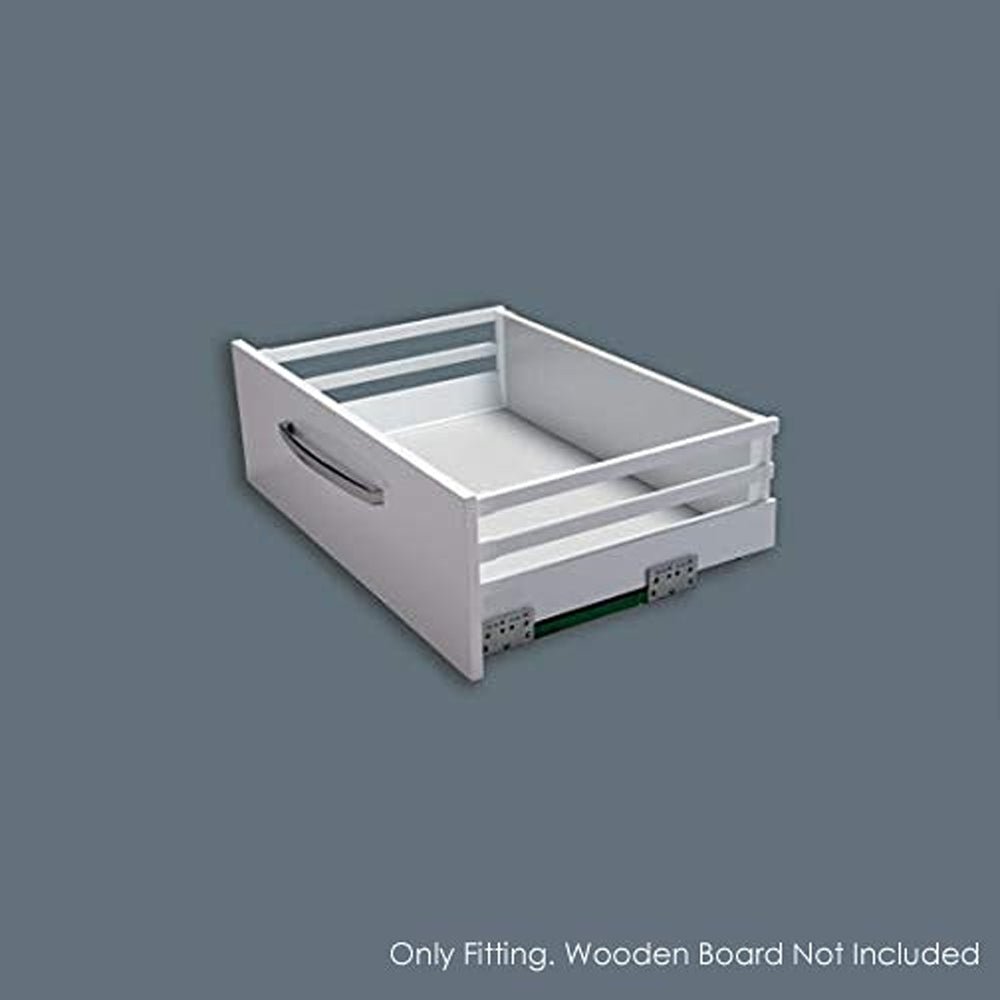 550mm/8 White Tandem Drawer Box System, Load Capacity Upto 45 Kg